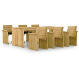 The Living Store Vrtna jedilna garnitura 7-delna z blazinami impreg. borovina - Jedilna Garnitura, (21460252) | Shoptok.si