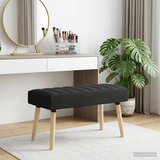  Klupa s utorima Crna 80 x 40 x 46 cm Tkanina Cijene
