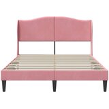  Krevetna konstrukcija Ružičasta 140 x 190 cm Baršun | shoptok.hr