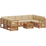  Set vanjskih sofa 10 kom. Bijela i bež Poliester | shoptok.hr