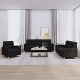  3-dijelni set sofa s jastucima crni od mikrovlakana | shoptok.hr