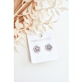 Glam Chic Flower Earrings With Cubic Zirconia Silver | Shoptok.si