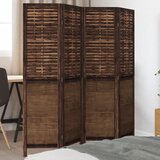  The Living Store Paravan 4-delni temno rjav trden les pavlovnije - Pregrada Za Prostor, (21494132) | Shoptok.si