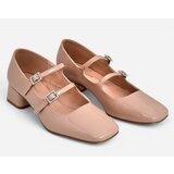 Resti Patent leather women’s pumps on a block heel with straps Vible | shoptok.hr