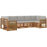 vidaXL Kotna sedežna garnitura z blazino 6 pcs Naravna in svetlo siva, (5000283611) | Shoptok.si