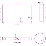  Noge za klub stolić U-oblik 2 kom Bijele 70 x (42-43) cm Čelik | shoptok.hr