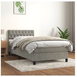  spring krevet s madracem svjetlosivi 100x200 cm baršunasti | shoptok.hr
