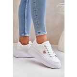 PS1 Eco Leather Sneakers On Platform With Golden Detail White Zingie | shoptok.hr