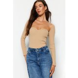 Trendyol Mink Sweetheart Collar Detailed Knitwear Sweater Cene