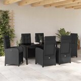  Vrtni set za objed 7 kom. Crna poliratan | shoptok.hr