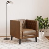 Chesterfield fotelja od umjetne brušene kože smeđa | shoptok.hr