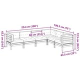  6-dijelni set vrtnih sofa od impregnirane borovine s jastucima | shoptok.hr