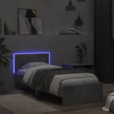  Okvir za krevet s uzglavljem i LED svjetlima siva boja betona | shoptok.hr