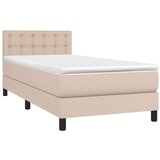  Box spring postelja z vzmetnico kapučino 80x200 cm umetno usnje, (20930624) | Shoptok.si
