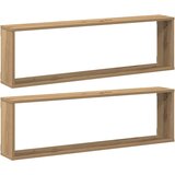  Kockaste zidne police 2 kom boja hrasta 100x15x30 cm drvene | shoptok.hr