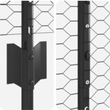 vidaXL Ograjni stebri 22 pcs U-kanal Siva 100 cm Jeklo, Šesterokotna ograja Siva 1x50 m Jeklo | Shoptok.si
