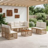  Set vanjskih sofa 8 kom. Prirodna i krema bijela Poliester | shoptok.hr