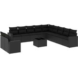  12-dijelni set vrtnih sofa od poliratana s jastucima crni | shoptok.hr