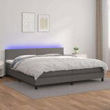  Box spring s madracem LED sivi 200x200cm od umjetne kože Cijene