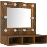 Ormarić s ogledalom LED boja dimljenog hrasta 60x31,5x62 cm | Eponuda.ba