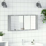 vidaXL led kupaonski ormarić s ogledalom siva boja hrasta 100x12x45 cm | shoptok.hr