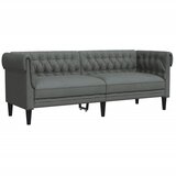 Maison Chic kavč - Sofa - Kanape trosed Chesterfield temno siva tkanina, (21726733) Cene