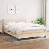  Box spring postelja z vzmetnico krem 140x200 cm blago Cene