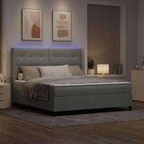 Box Postelja s podlagom in vzmetnico & LED svetloba svetlo siva 180x200 cm žamet, (22049347) | Shoptok.si