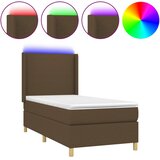  box spring s madracem LED tamnosmeđi 80 x 200 cm tkanina | shoptok.hr