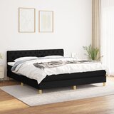  Krevet s oprugama i madracem crni 160x200 cm od tkanine | shoptok.hr