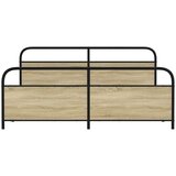 Metalni Kovinski posteljni okvir brez vzmetnice sonoma hrast 193x203 cm, (21607135) | Shoptok.si