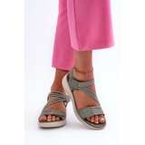 EVENTO Women's Comfortable Green Velcro Sandals Eladora | Shoptok.si