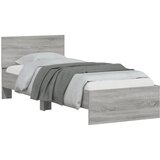  Okvir za krevet s uzglavljem boja hrasta 90x200 cm drveni Siva 90 x 200 cm | shoptok.hr