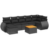 vidaXL Vrtna sedežna garnitura 8-delna z blazinami črn poli ratan | Shoptok.si