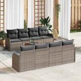  Sjedeća garnitura za vrt 9 kom. Siva poliratan 231 x 62 x 69 cm | shoptok.hr
