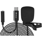 Devia, Žični USB-C mikrofon za ovratnik HD snemanje s sponko in kablom, Črna, (5000232156)