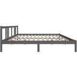  Posteljni okvir siv iz trdnega lesa 200x200 cm, (20646375) | Shoptok.si