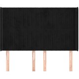  Vzglavje z ušesi črno 147x16x118/128 cm žamet, (20933509) | Shoptok.si