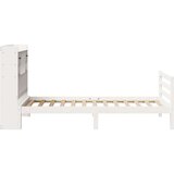 vidaXL Krevet s regalom za knjige bez madraca bijeli 90x190cm borovina | shoptok.hr