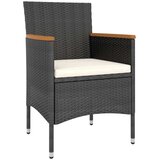  5-dijelni vrtni bistro set od poliratana i kaljenog stakla crni | shoptok.hr