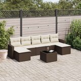 vidaXL 8-dijelni set vrtnih sofa s jastucima smeđi od poliratana | shoptok.hr