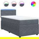 vidaXL Box spring postelja z vzmetnico temno siva 80x200 cm žamet | Shoptok.si