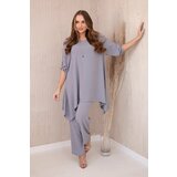 Kesi Set of blouse + trousers with pendant gray color Cene