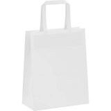  Papirnate vrećice 250 kom s ručkama bijele 18x8x22 cm | shoptok.hr