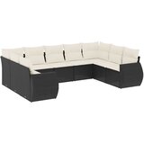  9-dijelni set vrtnih sofa s jastucima crni od poliratana Crna 71 x 62 x 69 cm | shoptok.hr