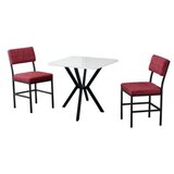 Hanah home Set Trpezarijski sto i 2 stolice Dubai Burgundy White | Eponuda.com