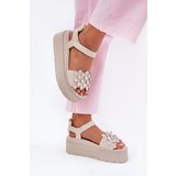 CheBello Ladies Leather Sandals On Platform Beige 4701 | shoptok.hr