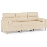 Maison Chic kavč - Sofa - Kanape trosed z blazinami krem 180 cm blago, (21727351) Cene