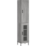 Maison Chic Visoka omara - Komoda - Predalnik siva sonoma 34,5x34x180 cm inženirski les, (21719655) | Shoptok.si
