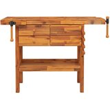  Radni stol s ladicama i škripcima 124x52x83 cm od drva bagrema | shoptok.hr